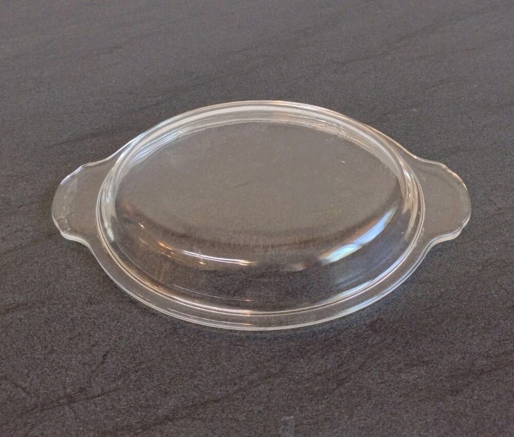 Fire King 467 Clear Glass Lid Tab Handles Oval 8x6 In Casserole Dish Replacement